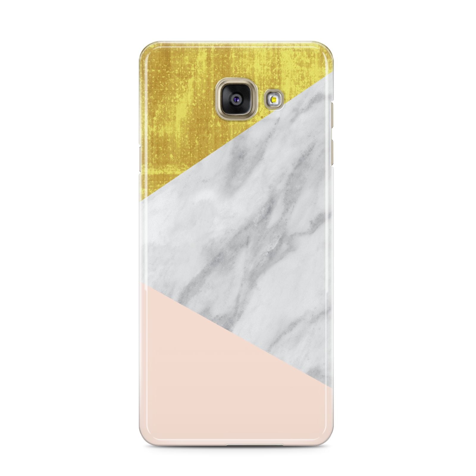 Marble White Gold Foil Peach Samsung Galaxy A3 2016 Case on gold phone