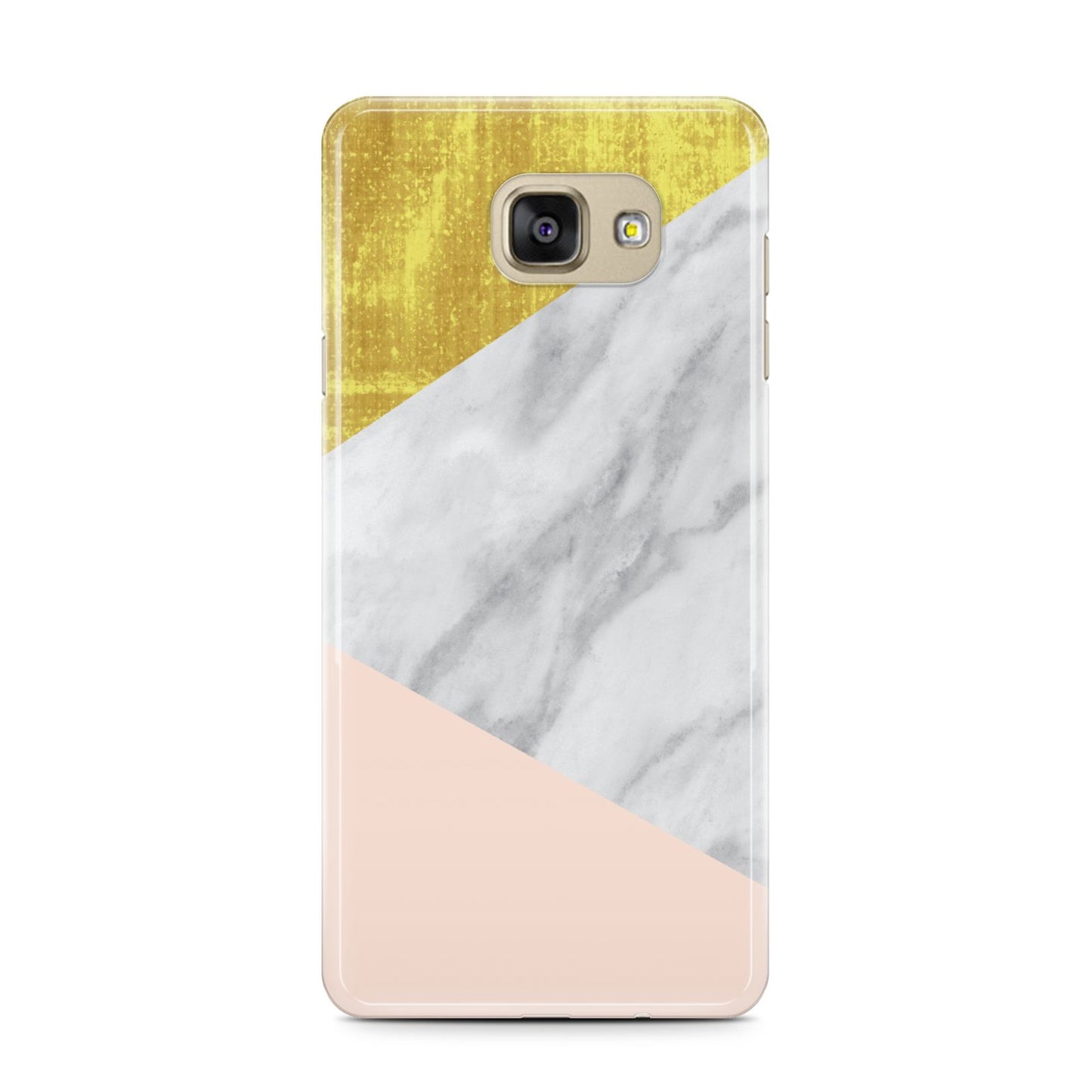 Marble White Gold Foil Peach Samsung Galaxy A7 2016 Case on gold phone