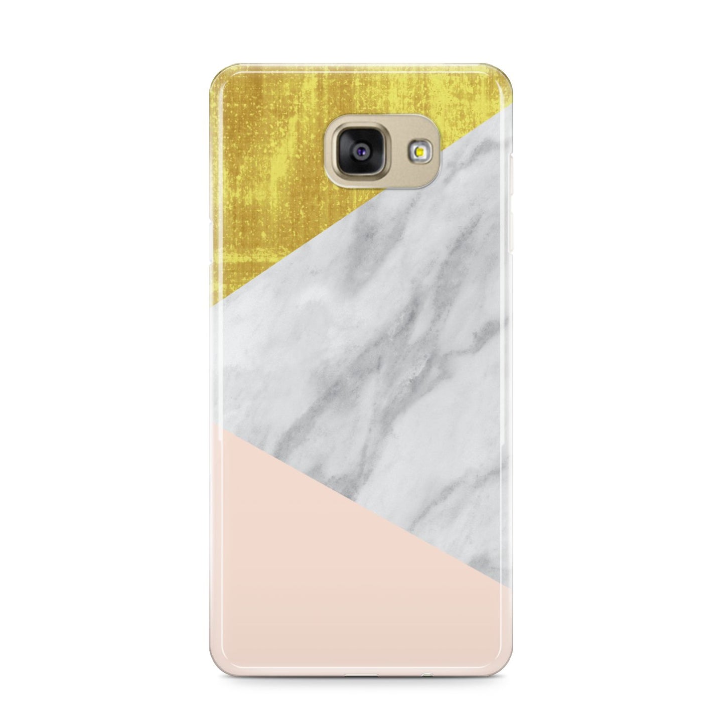 Marble White Gold Foil Peach Samsung Galaxy A9 2016 Case on gold phone