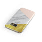 Marble White Gold Foil Peach Samsung Galaxy Case Front Close Up