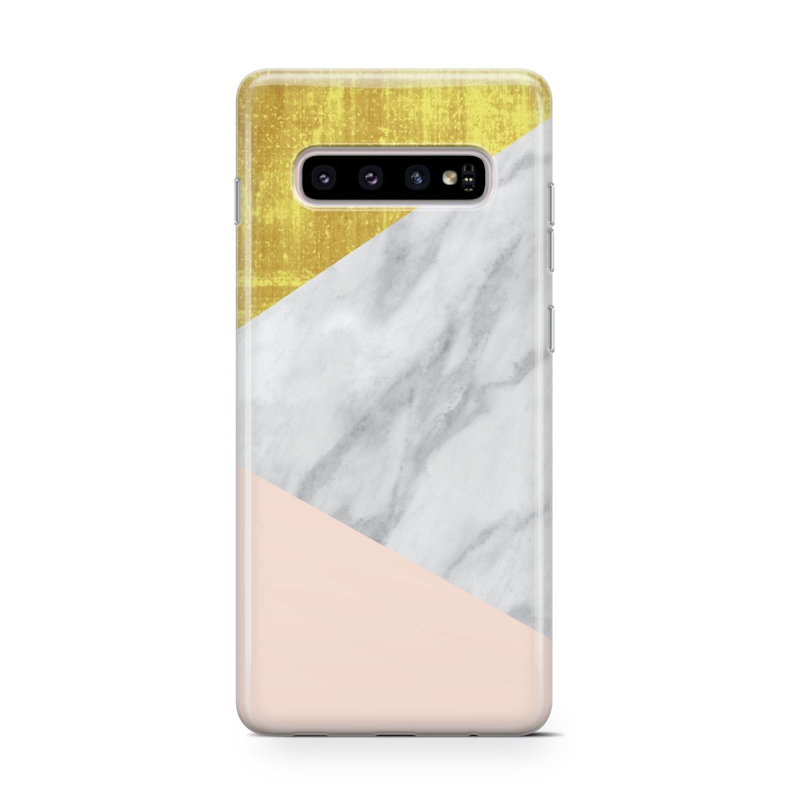 Marble White Gold Foil Peach Samsung Galaxy S10 Case