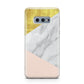 Marble White Gold Foil Peach Samsung Galaxy S10E Case