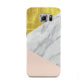 Marble White Gold Foil Peach Samsung Galaxy S6 Case