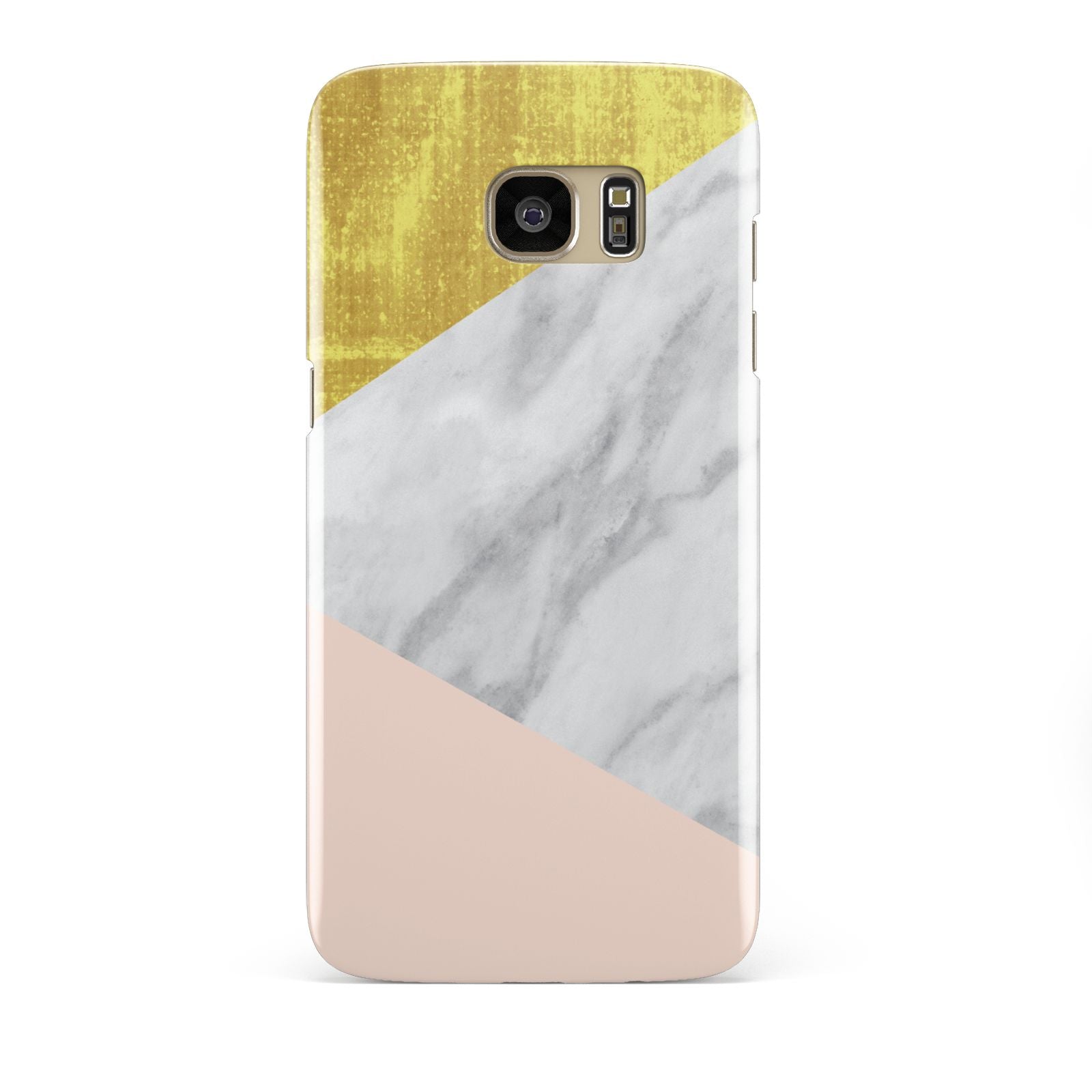 Marble White Gold Foil Peach Samsung Galaxy S7 Edge Case