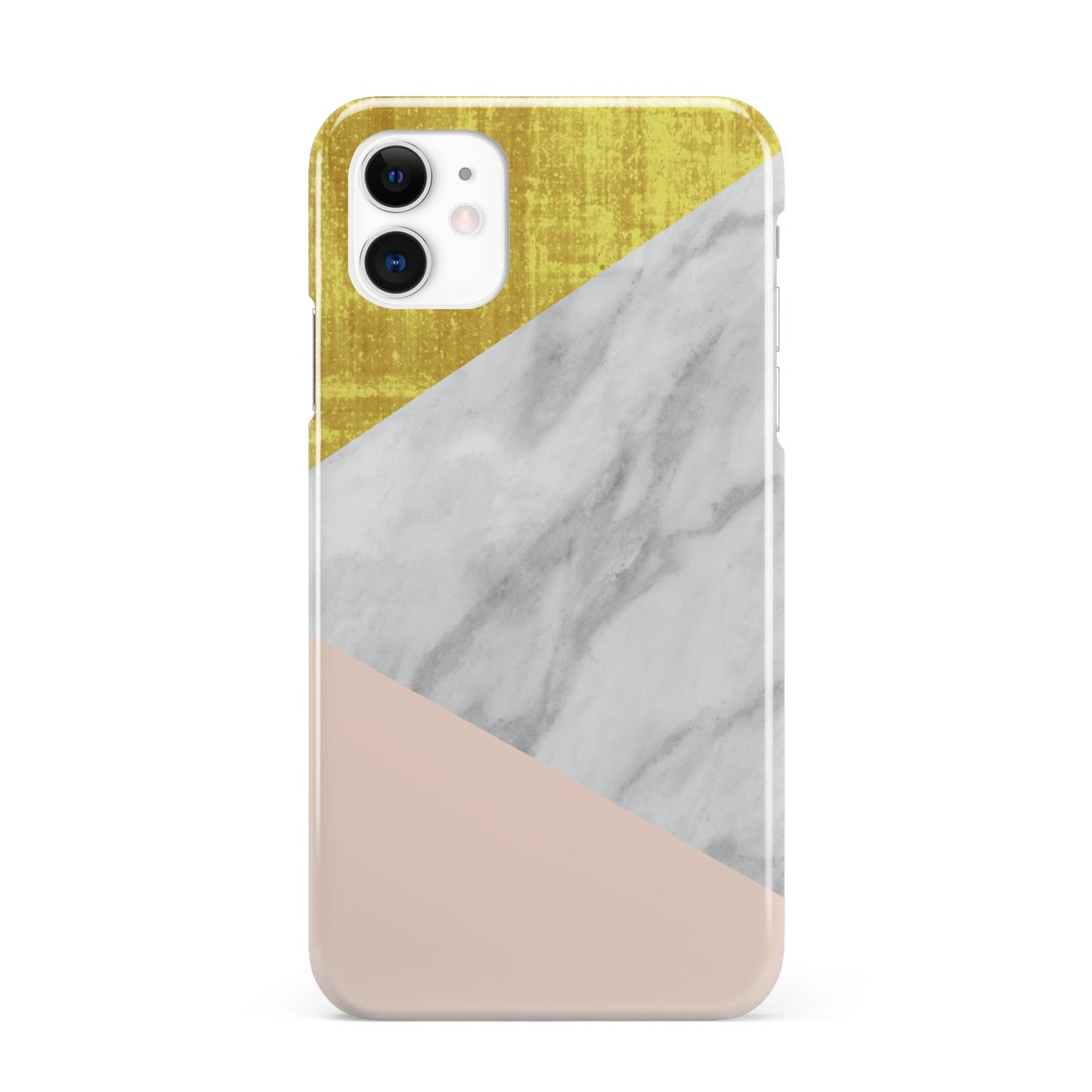 Marble White Gold Foil Peach iPhone 11 3D Snap Case