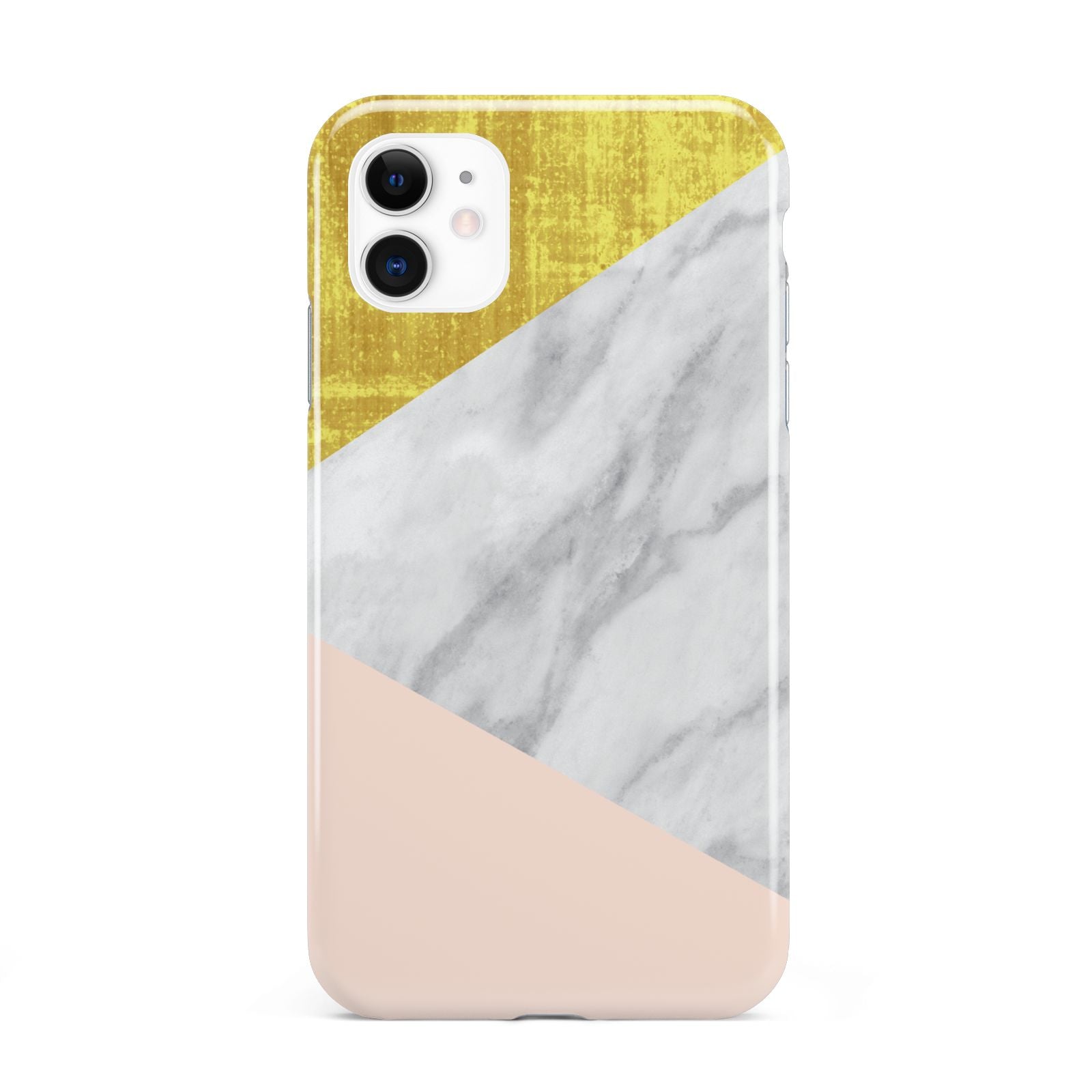 Marble White Gold Foil Peach iPhone 11 3D Tough Case