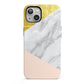 Marble White Gold Foil Peach iPhone 13 Full Wrap 3D Tough Case