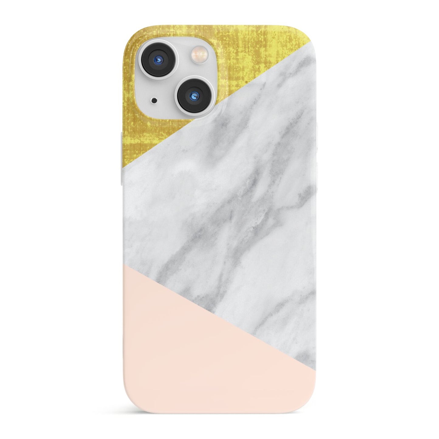Marble White Gold Foil Peach iPhone 13 Mini Full Wrap 3D Snap Case