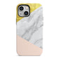 Marble White Gold Foil Peach iPhone 13 Mini Full Wrap 3D Tough Case