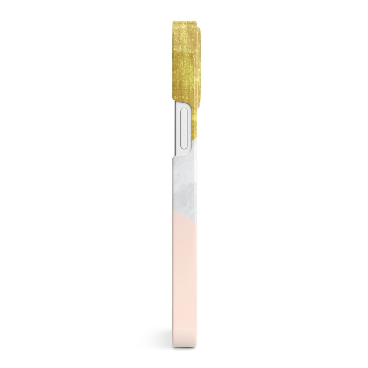 Marble White Gold Foil Peach iPhone 13 Mini Side Image 3D Snap Case