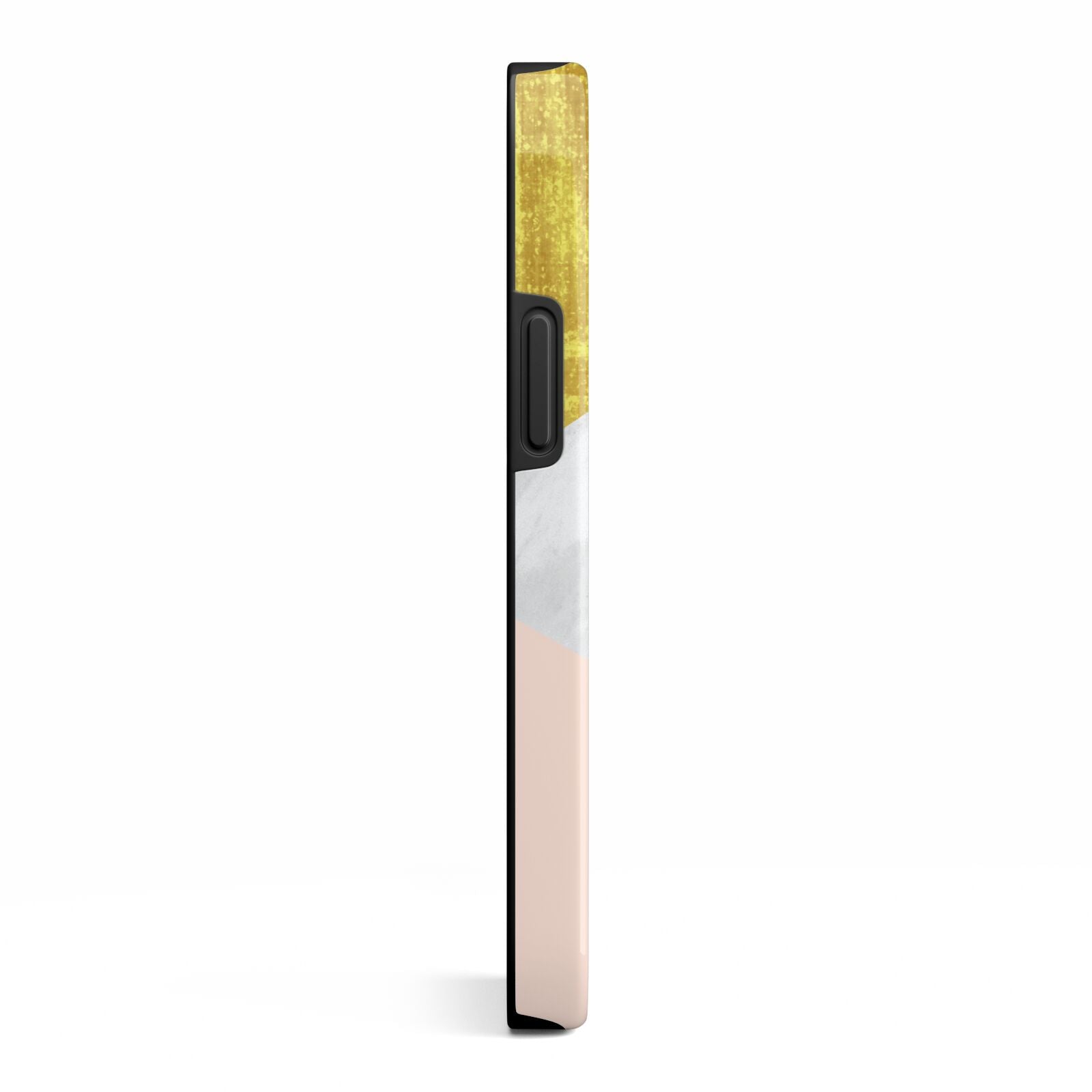 Marble White Gold Foil Peach iPhone 13 Mini Side Image 3D Tough Case
