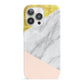 Marble White Gold Foil Peach iPhone 13 Pro Full Wrap 3D Snap Case