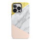 Marble White Gold Foil Peach iPhone 13 Pro Full Wrap 3D Tough Case
