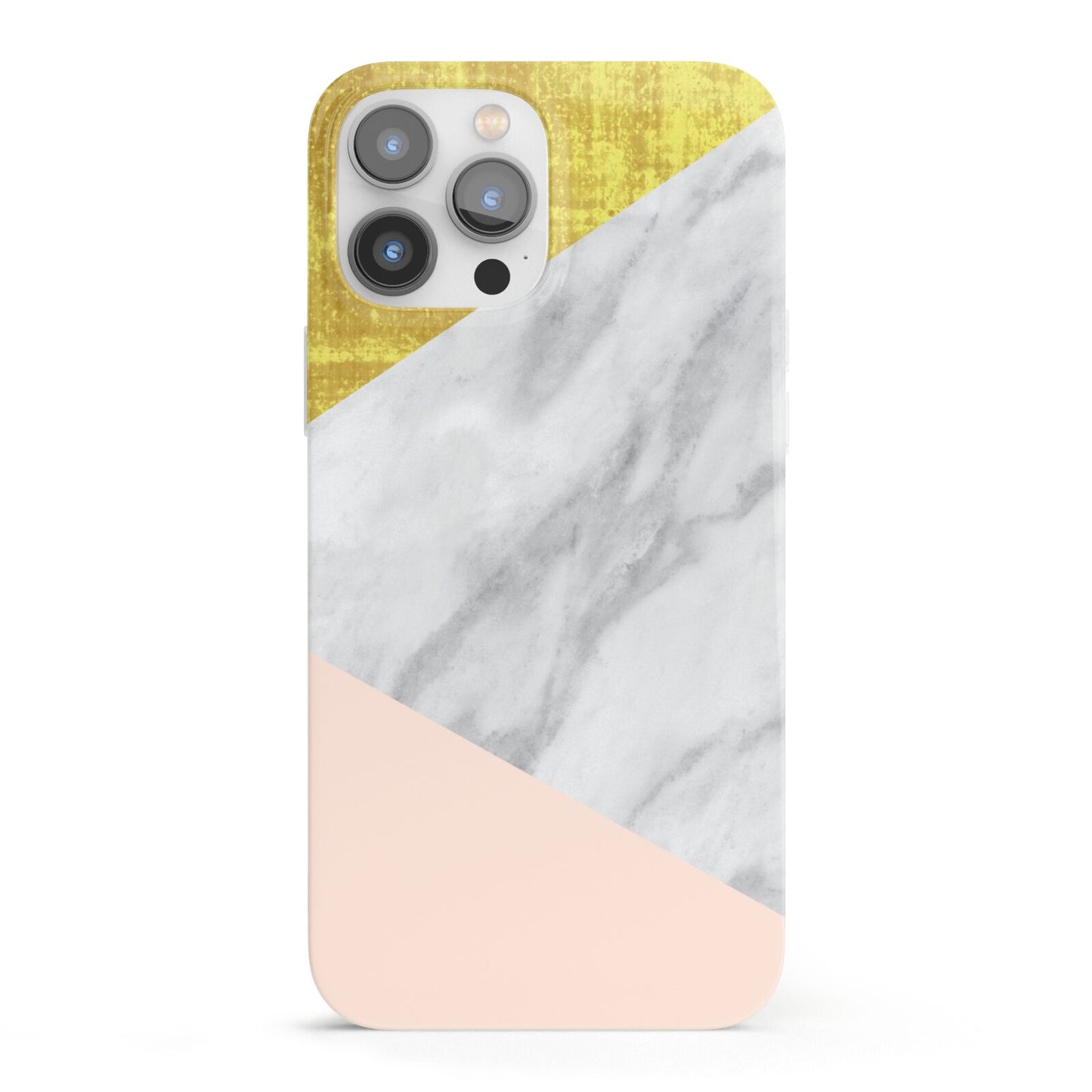 Marble White Gold Foil Peach iPhone 13 Pro Max Full Wrap 3D Snap Case