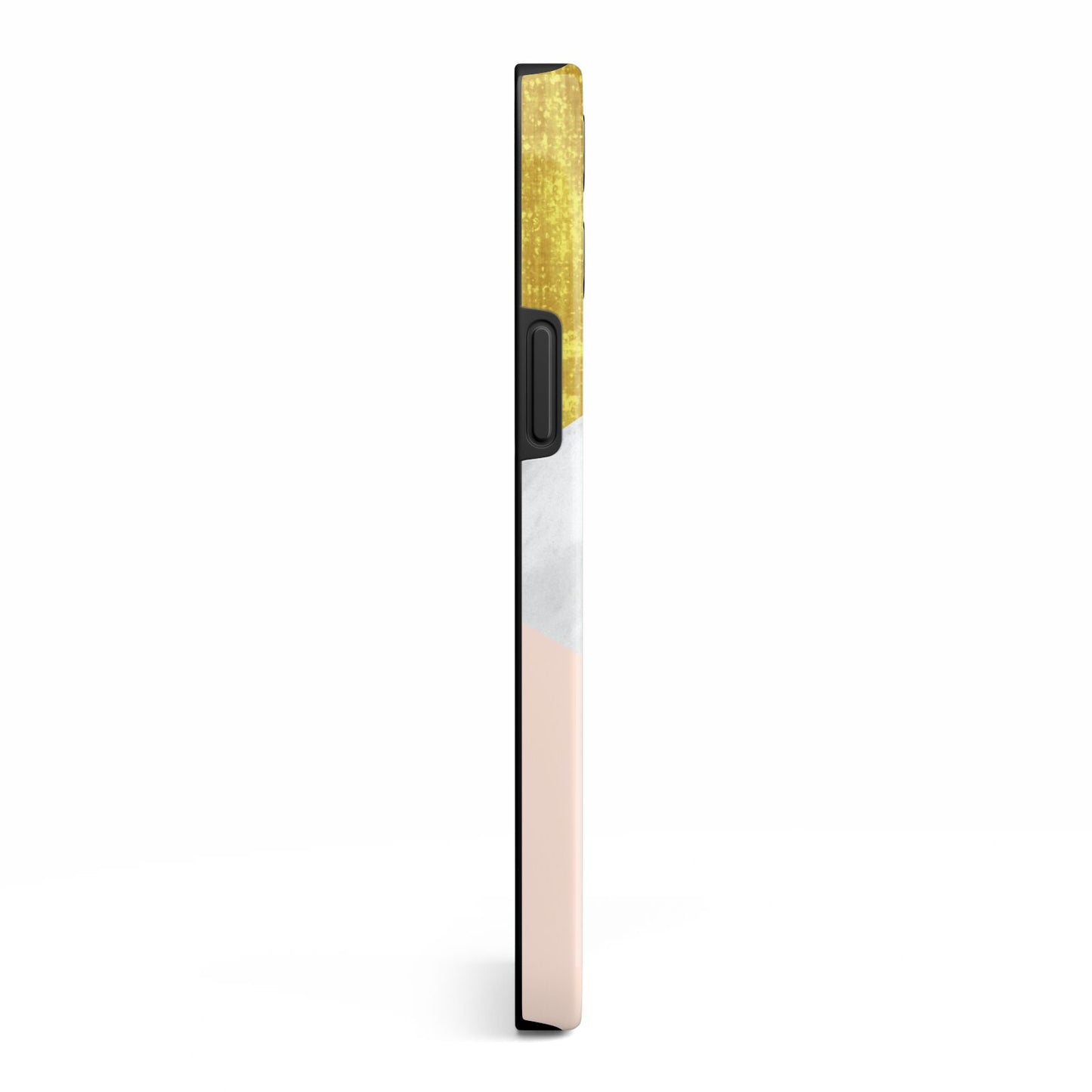 Marble White Gold Foil Peach iPhone 13 Pro Max Side Image 3D Tough Case