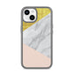 Marble White Gold Foil Peach iPhone 14 Clear Tough Case Starlight