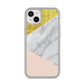 Marble White Gold Foil Peach iPhone 14 Plus Clear Tough Case Starlight