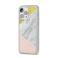 Marble White Gold Foil Peach iPhone 14 Pro Max Clear Tough Case Silver Angled Image