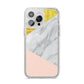 Marble White Gold Foil Peach iPhone 14 Pro Max Glitter Tough Case Silver