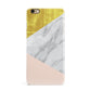 Marble White Gold Foil Peach iPhone 6 Plus 3D Snap Case on Gold Phone