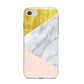Marble White Gold Foil Peach iPhone 8 Bumper Case on Silver iPhone