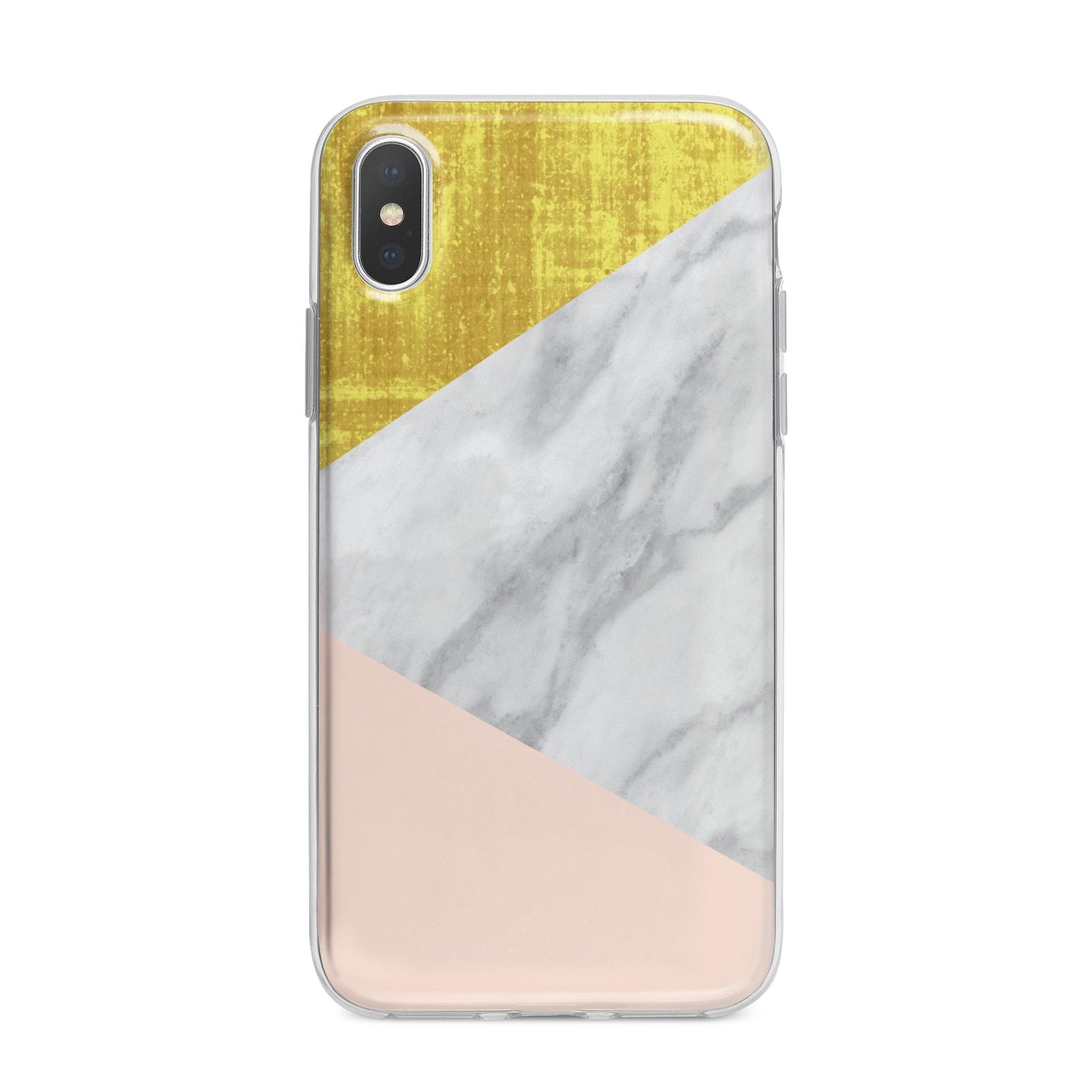 Marble White Gold Foil Peach iPhone X Bumper Case on Silver iPhone Alternative Image 1