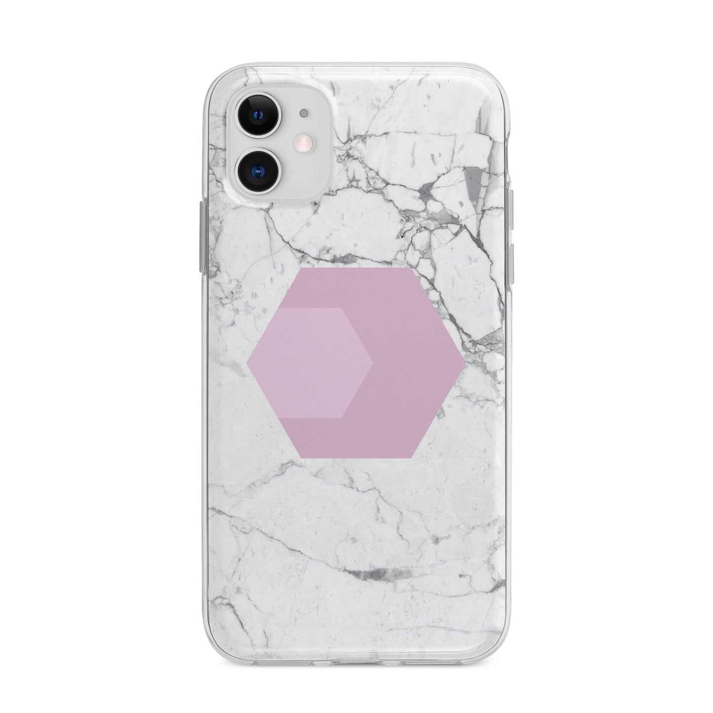Marble White Grey Carrara Apple iPhone 11 in White with Bumper Case