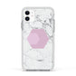 Marble White Grey Carrara Apple iPhone 11 in White with White Impact Case