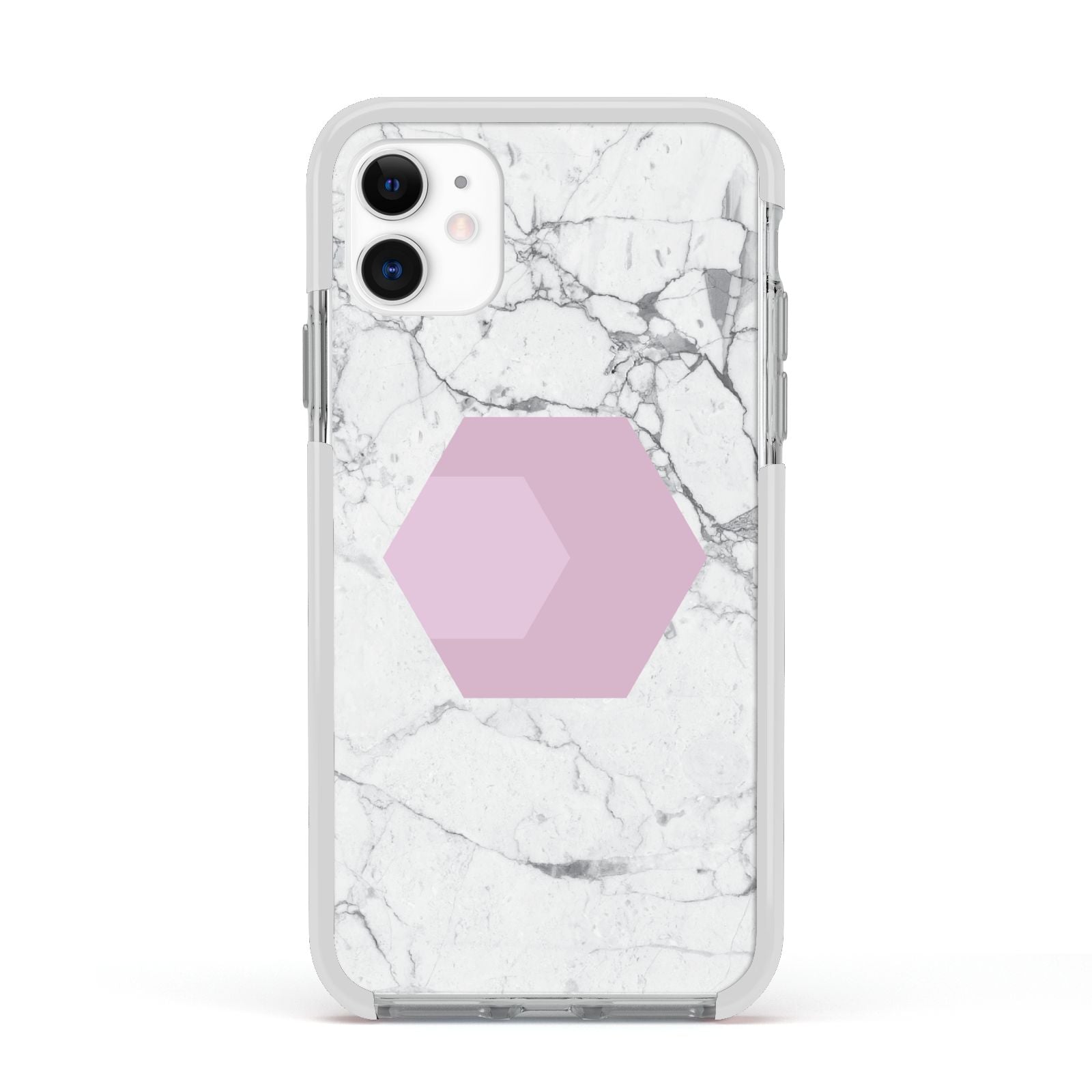 Marble White Grey Carrara Apple iPhone 11 in White with White Impact Case
