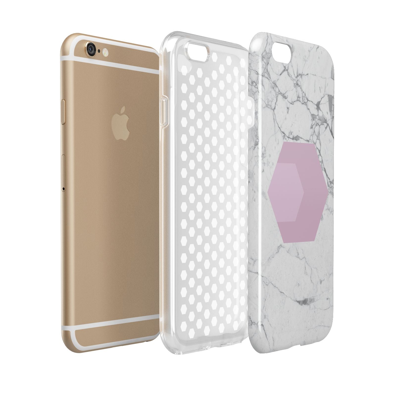 Marble White Grey Carrara Apple iPhone 6 3D Tough Case Expanded view
