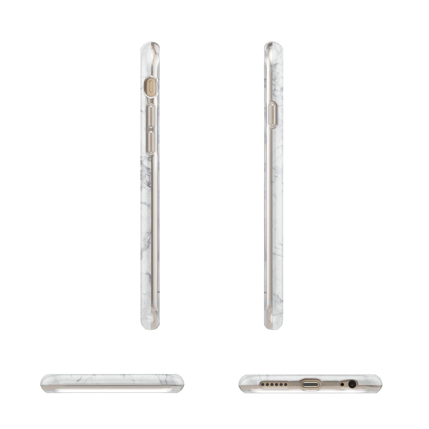 Marble White Grey Carrara Apple iPhone 6 3D Wrap Tough Case Alternative Image Angles