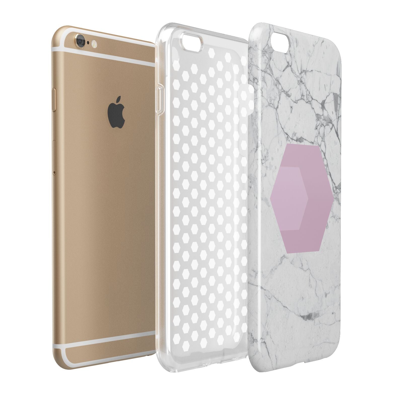 Marble White Grey Carrara Apple iPhone 6 Plus 3D Tough Case Expand Detail Image