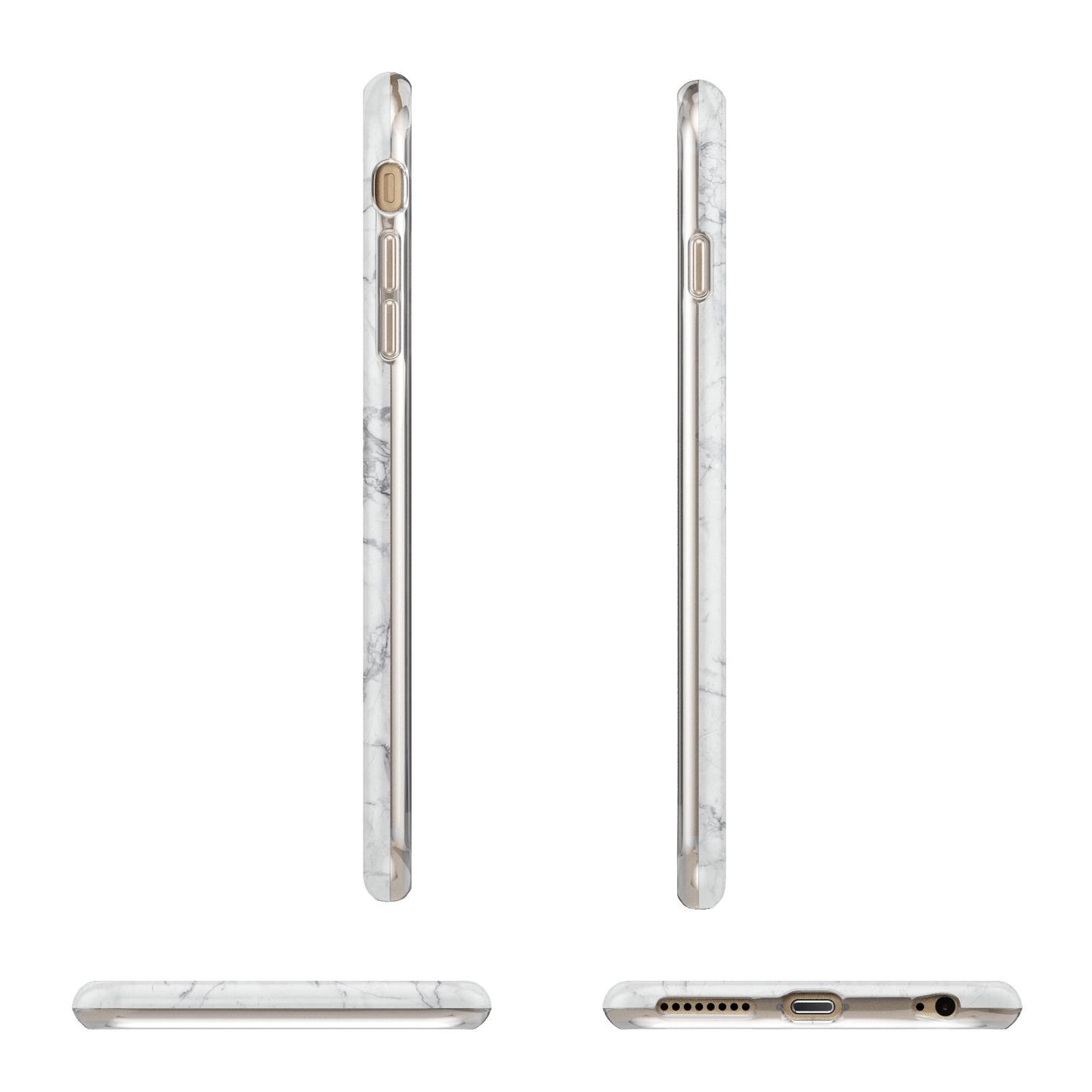 Marble White Grey Carrara Apple iPhone 6 Plus 3D Wrap Tough Case Alternative Image Angles