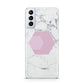 Marble White Grey Carrara Samsung S21 Plus Phone Case