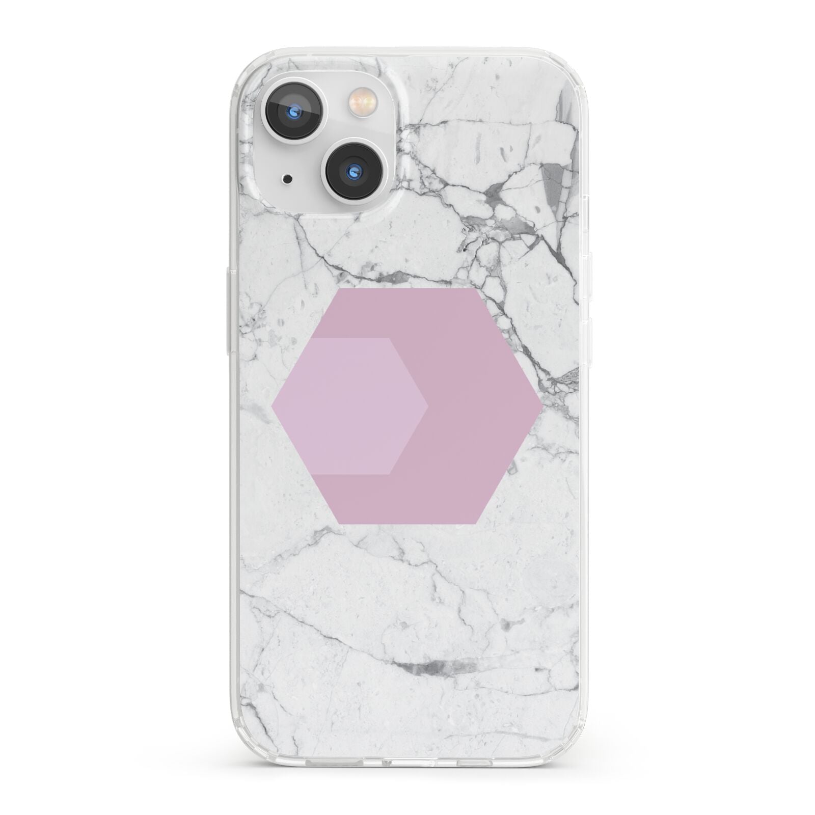 Marble White Grey Carrara iPhone 13 Clear Bumper Case