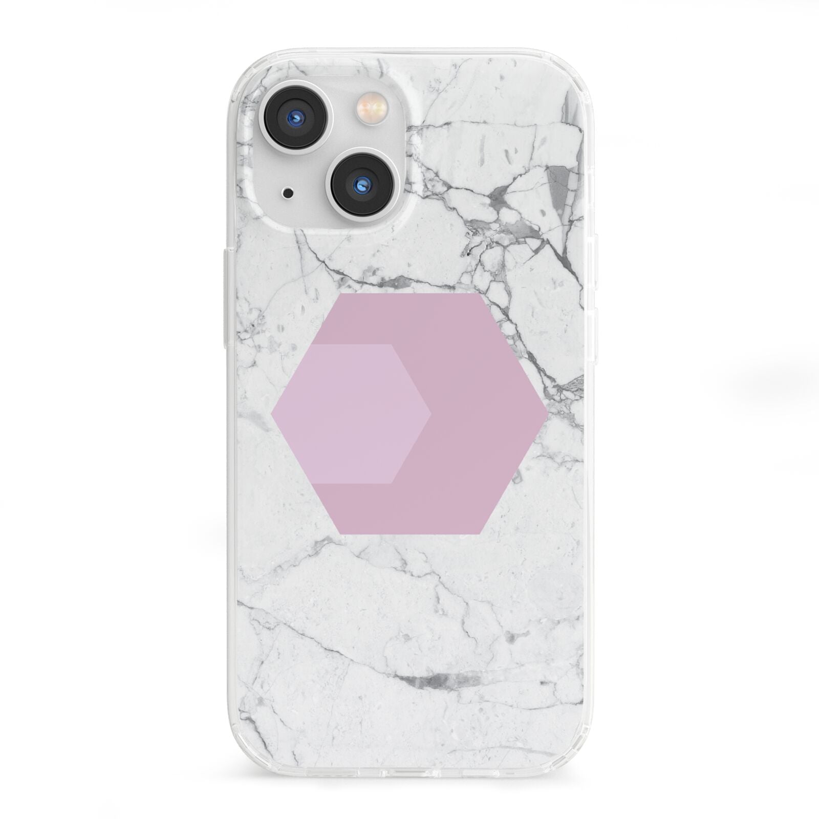 Marble White Grey Carrara iPhone 13 Mini Clear Bumper Case
