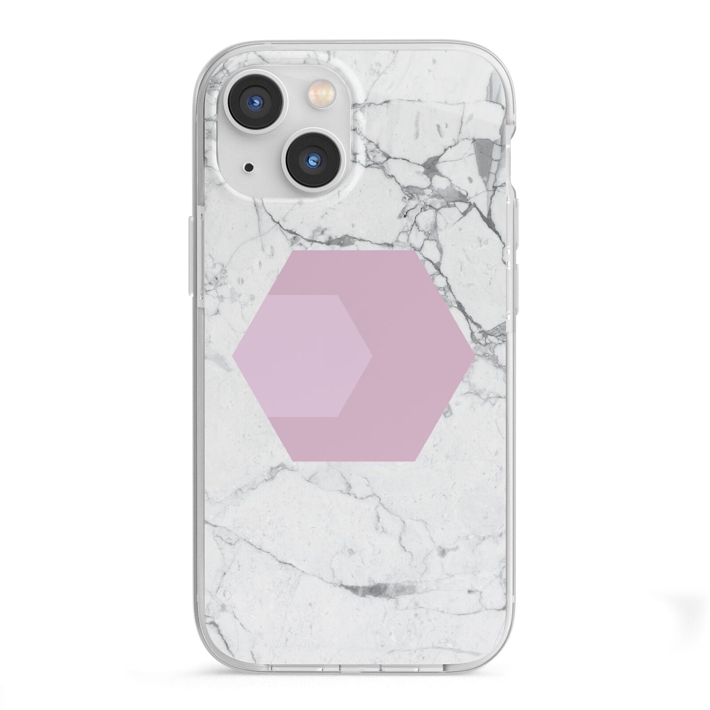 Marble White Grey Carrara iPhone 13 Mini TPU Impact Case with White Edges