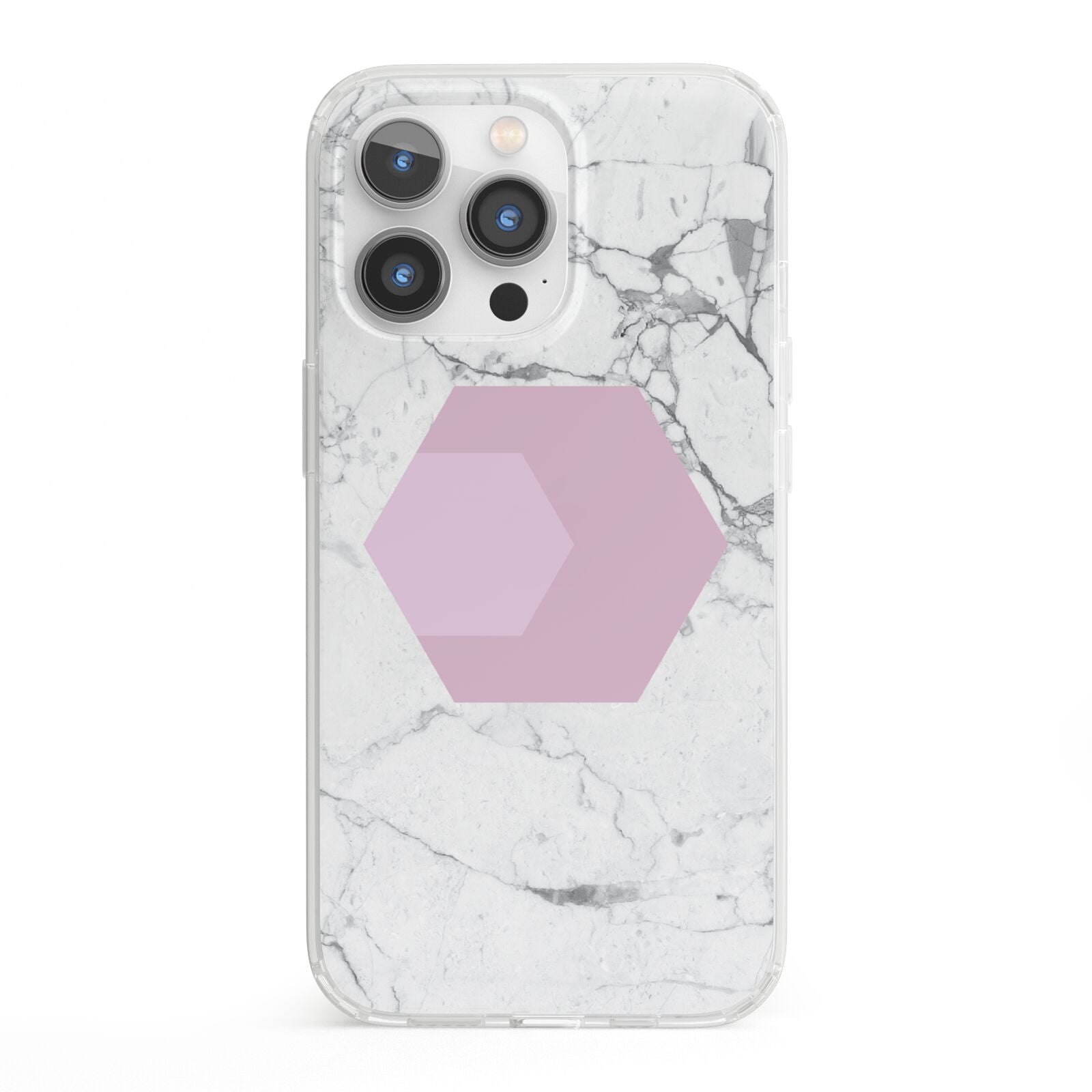 Marble White Grey Carrara iPhone 13 Pro Clear Bumper Case