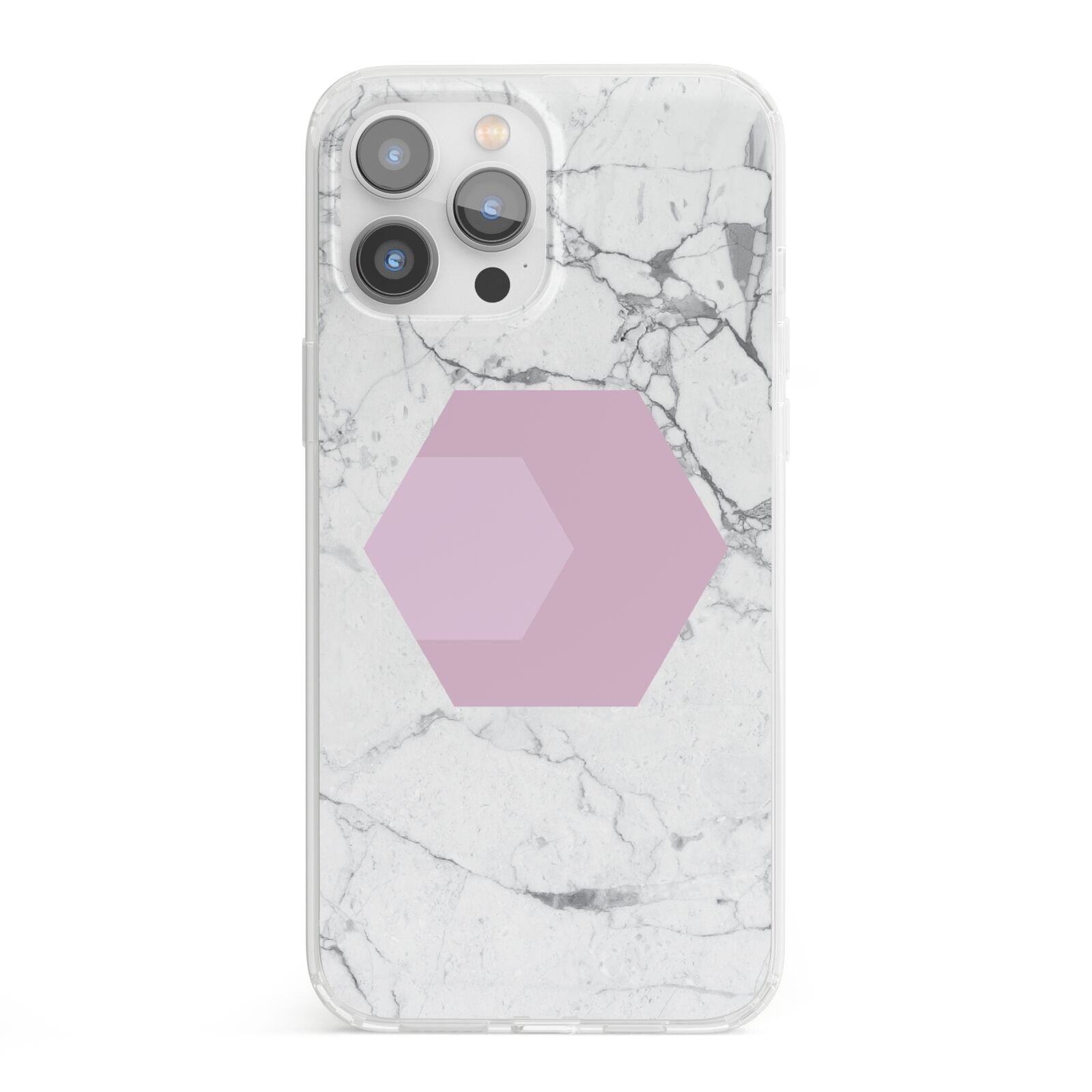 Marble White Grey Carrara iPhone 13 Pro Max Clear Bumper Case