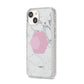 Marble White Grey Carrara iPhone 14 Glitter Tough Case Starlight Angled Image