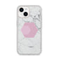 Marble White Grey Carrara iPhone 14 Glitter Tough Case Starlight