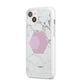Marble White Grey Carrara iPhone 14 Plus Clear Tough Case Starlight Angled Image