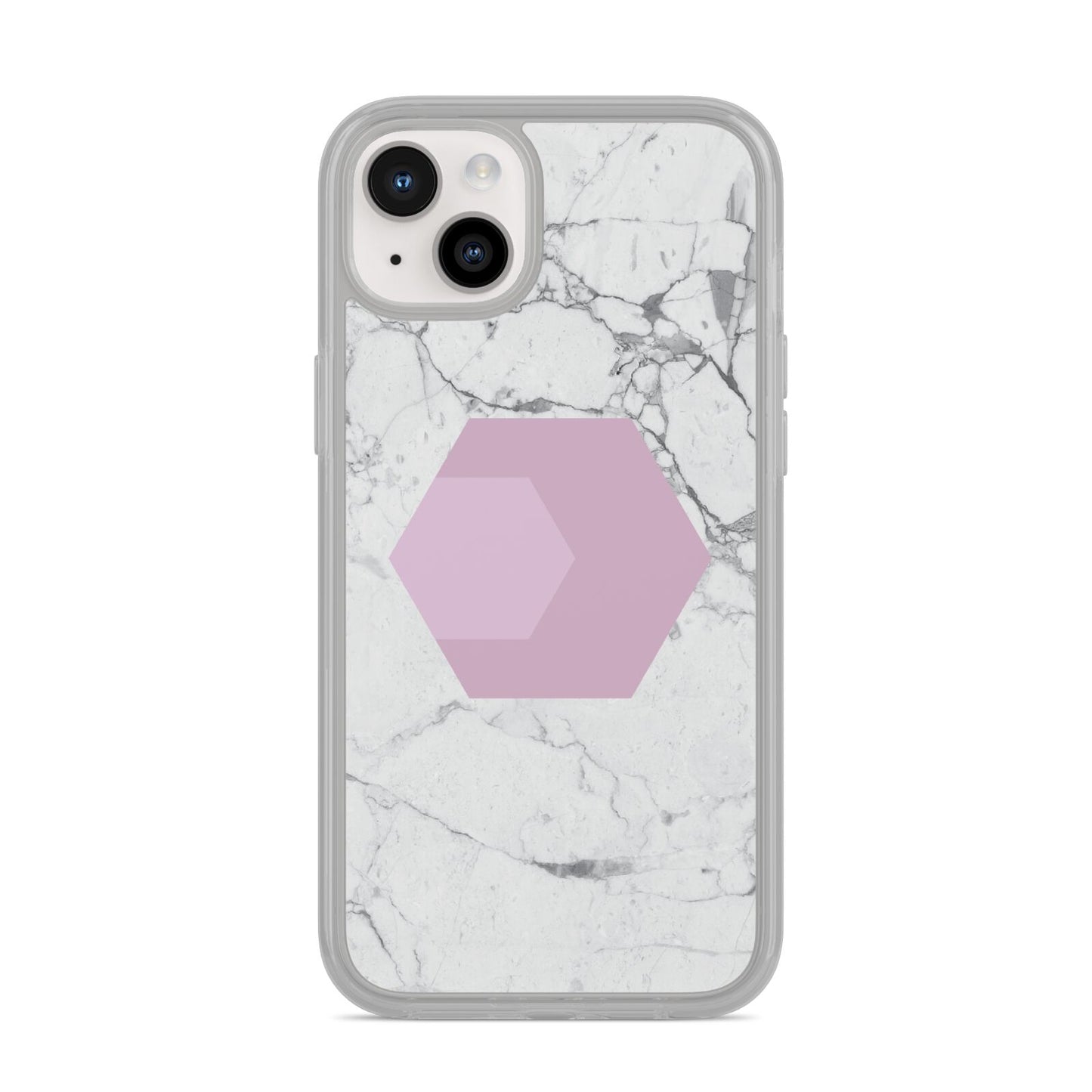 Marble White Grey Carrara iPhone 14 Plus Clear Tough Case Starlight