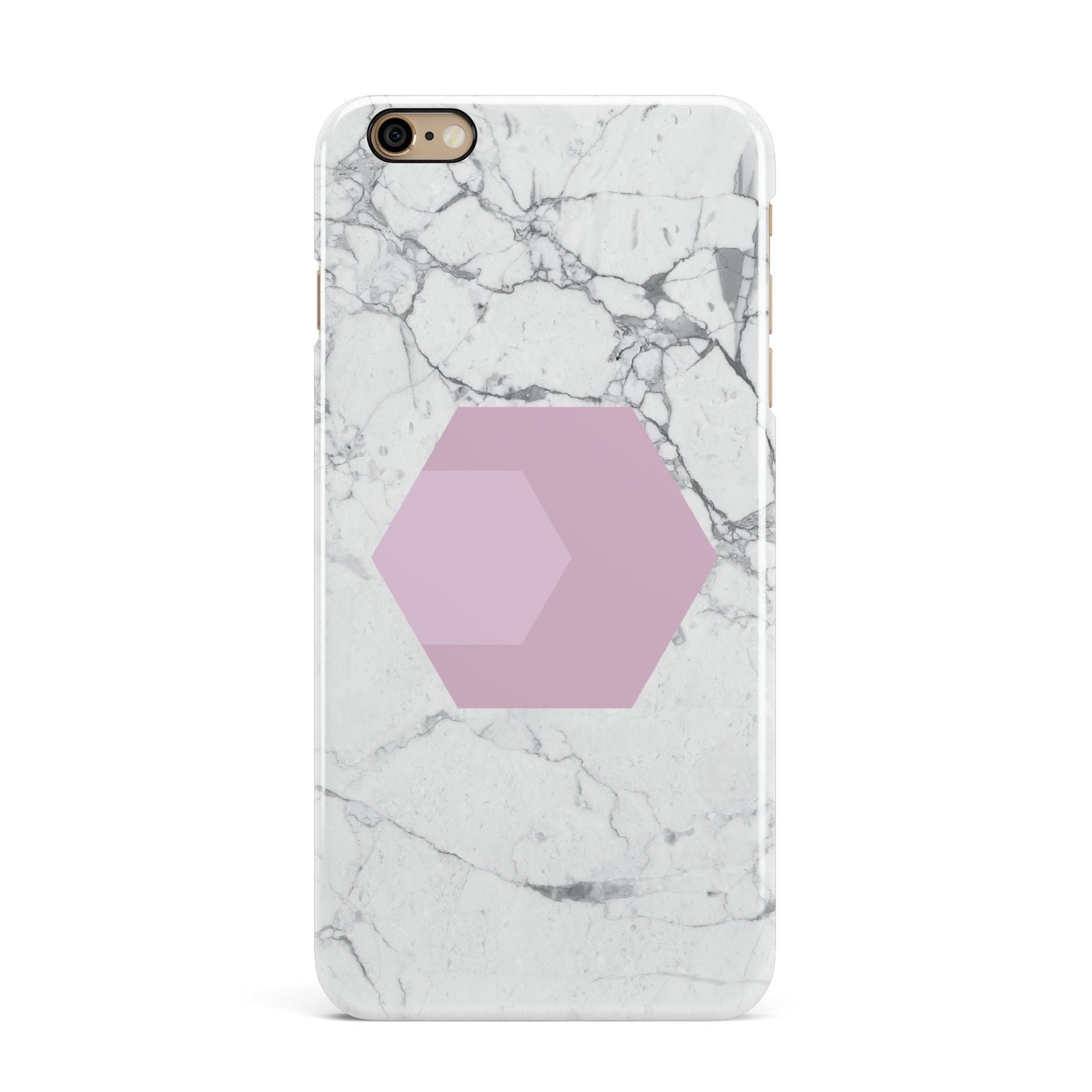 Marble White Grey Carrara iPhone 6 Plus 3D Snap Case on Gold Phone