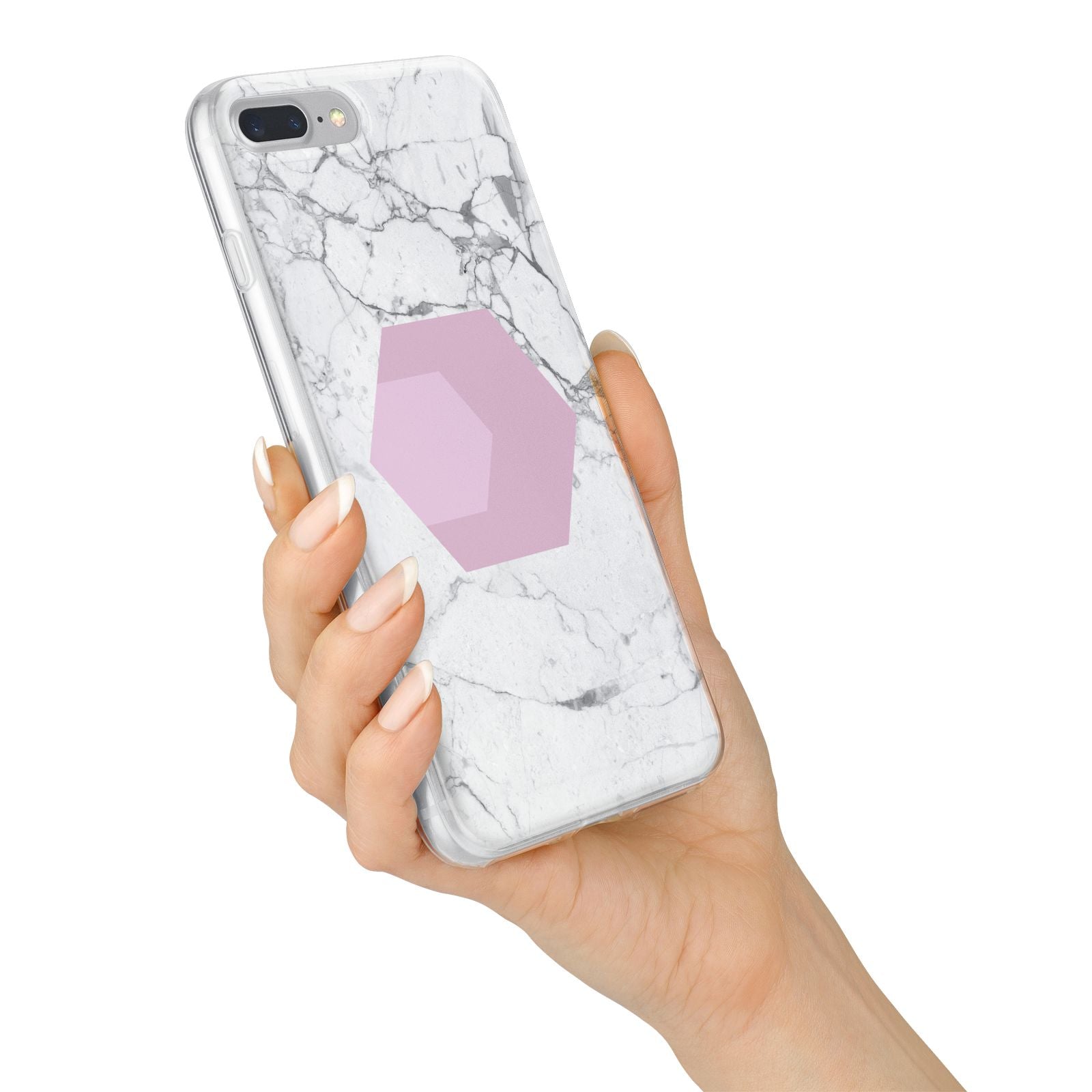 Marble White Grey Carrara iPhone 7 Plus Bumper Case on Silver iPhone Alternative Image
