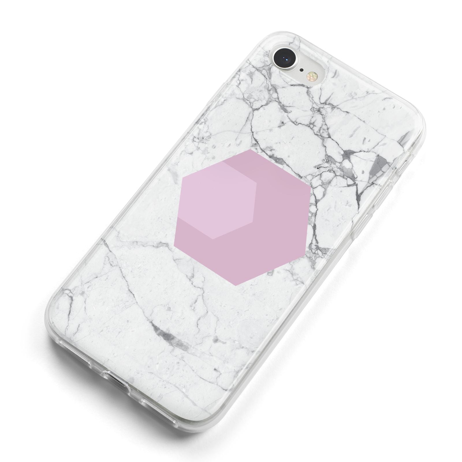 Marble White Grey Carrara iPhone 8 Bumper Case on Silver iPhone Alternative Image