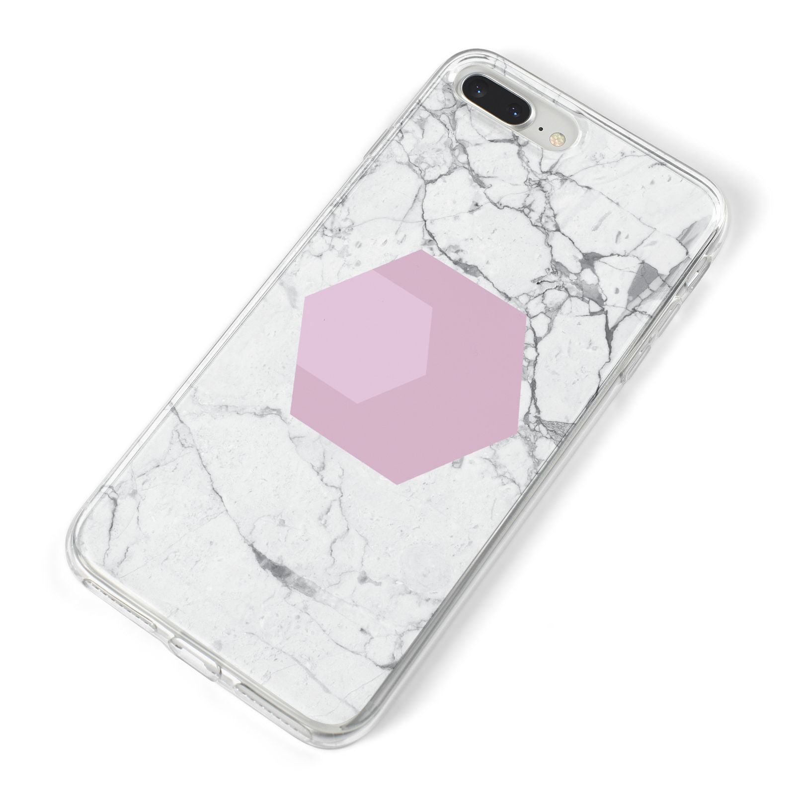 Marble White Grey Carrara iPhone 8 Plus Bumper Case on Silver iPhone Alternative Image