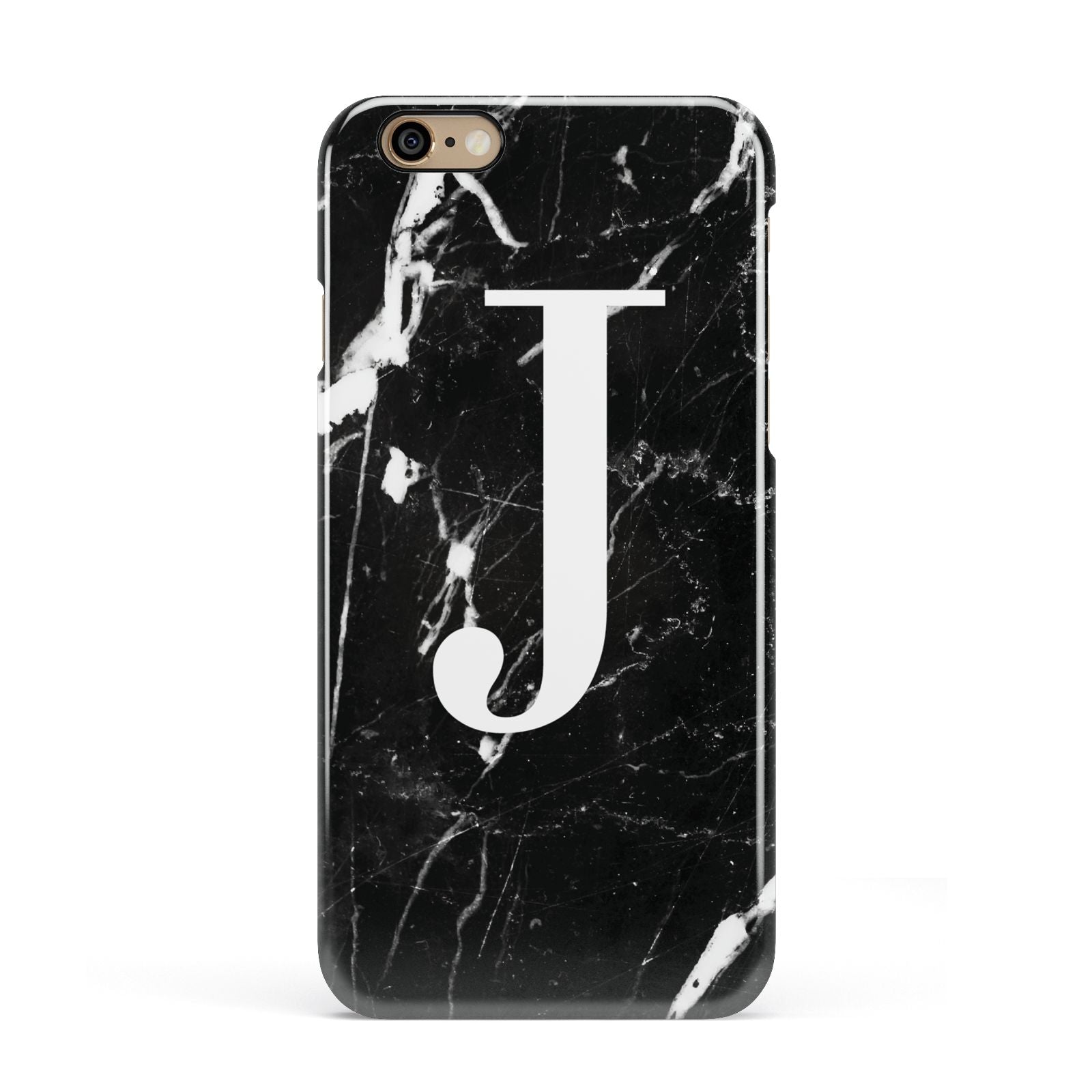 Marble White Initial Personalised Apple iPhone 6 3D Snap Case