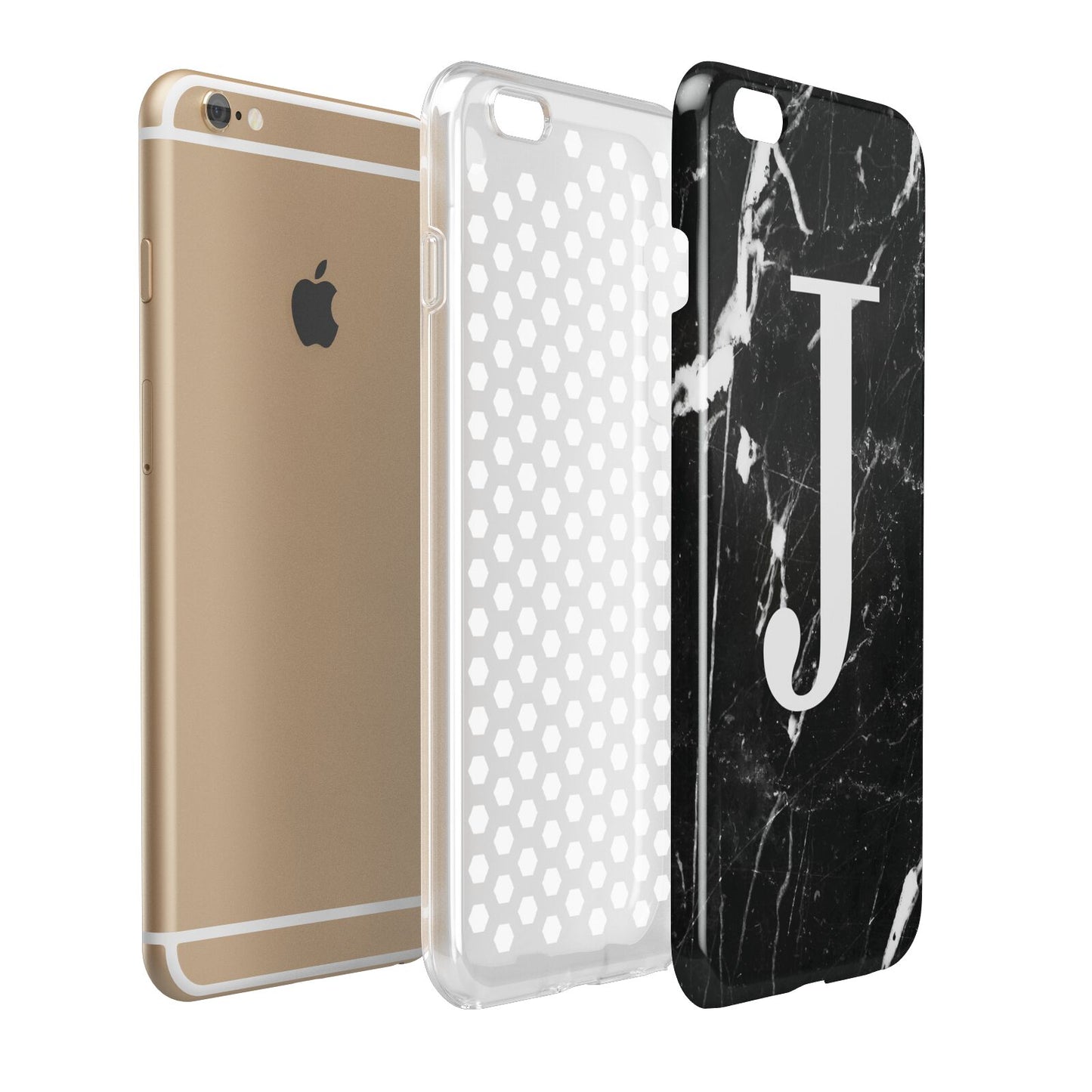 Marble White Initial Personalised Apple iPhone 6 Plus 3D Tough Case Expand Detail Image