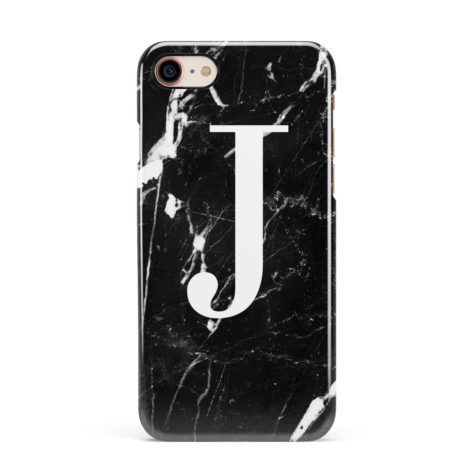 Marble White Initial Personalised Apple iPhone 7 8 3D Snap Case